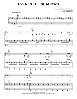 page one of Even In The Shadows (Piano, Vocal & Guitar Chords (Right-Hand Melody))