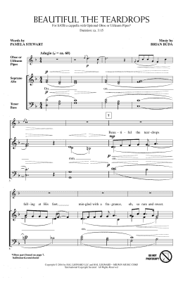 page one of Beautiful The Teardrops (SATB Choir)