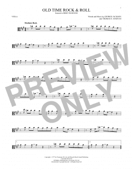 page one of Old Time Rock & Roll (Viola Solo)