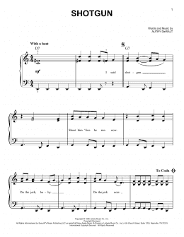 page one of Shotgun (Easy Piano)