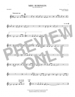 page one of Mrs. Robinson (Trumpet Solo)