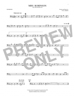 page one of Mrs. Robinson (Trombone Solo)