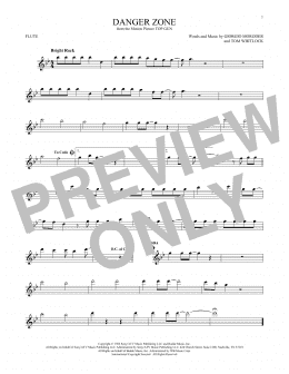 page one of Danger Zone (Flute Solo)