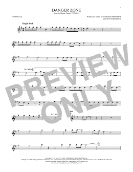 page one of Danger Zone (Tenor Sax Solo)