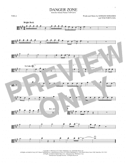 page one of Danger Zone (Viola Solo)