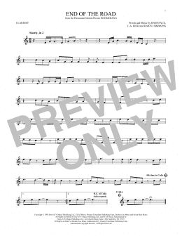 page one of End Of The Road (Clarinet Solo)