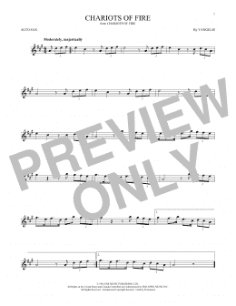 page one of Chariots Of Fire (Alto Sax Solo)