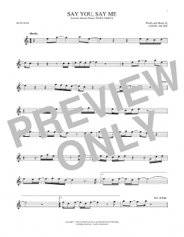 page one of Say You, Say Me (Alto Sax Solo)