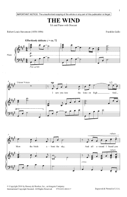 page one of The Wind (SSA Choir)