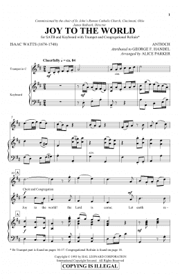 page one of Joy To The World (SATB Choir)