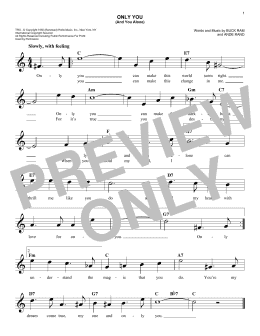 page one of Only You (And You Alone) (Easy Lead Sheet / Fake Book)