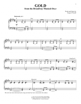 page one of Gold (Piano & Vocal)