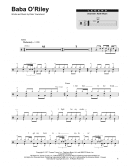 page one of Baba O'Riley (Drums Transcription)