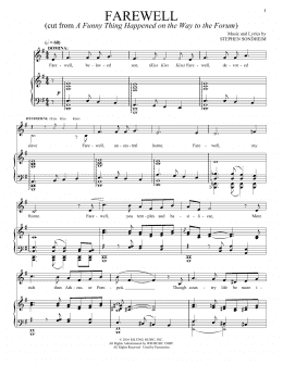 page one of Farewell (Piano & Vocal)