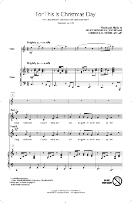 page one of For This Is Christmas Day (3-Part Mixed Choir)