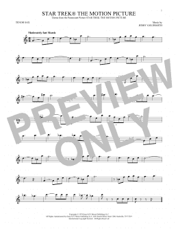 page one of Star Trek The Motion Picture (Tenor Sax Solo)