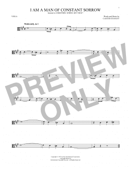 page one of I Am A Man Of Constant Sorrow (Viola Solo)