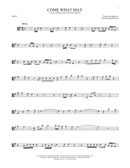 page one of Come What May (from Moulin Rouge) (Viola Solo)