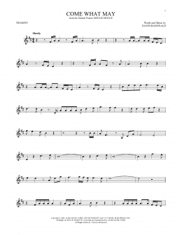 page one of Come What May (from Moulin Rouge) (Trumpet Solo)