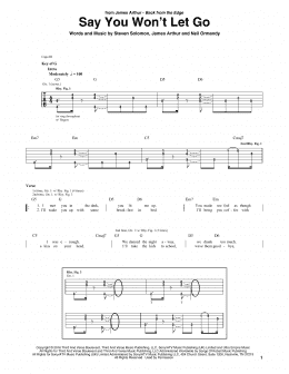 page one of Say You Won't Let Go (Guitar Rhythm Tab)