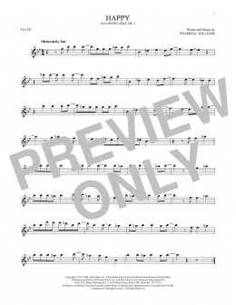 page one of Happy (Flute Solo)