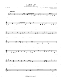 page one of Let It Go (from Frozen) (Clarinet Solo)