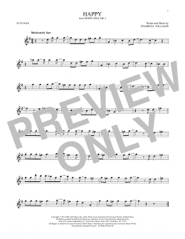 page one of Happy (Alto Sax Solo)