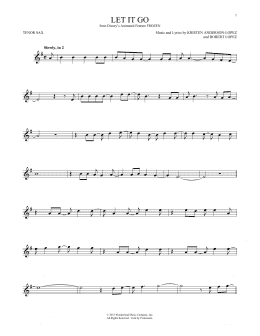 page one of Let It Go (from Frozen) (Tenor Sax Solo)