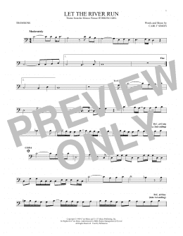 page one of Let The River Run (Trombone Solo)