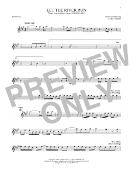 page one of Let The River Run (Alto Sax Solo)