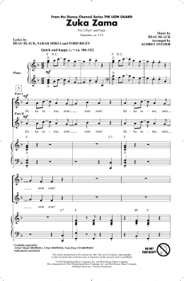 page one of Zuka Zama (2-Part Choir)