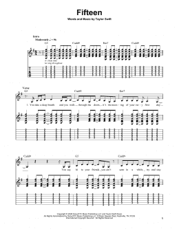 page one of Fifteen (Easy Guitar Tab)