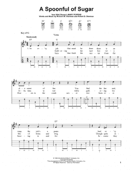 page one of A Spoonful Of Sugar (from Mary Poppins) (Banjo Tab)