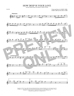 page one of How Deep Is Your Love (Flute Solo)