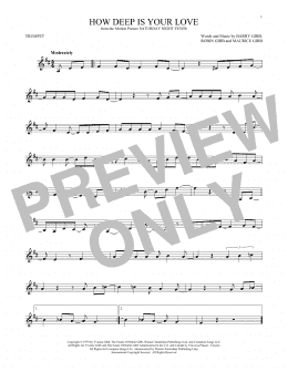 page one of How Deep Is Your Love (Trumpet Solo)