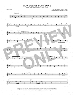 page one of How Deep Is Your Love (Alto Sax Solo)