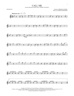 page one of Call Me (Tenor Sax Solo)