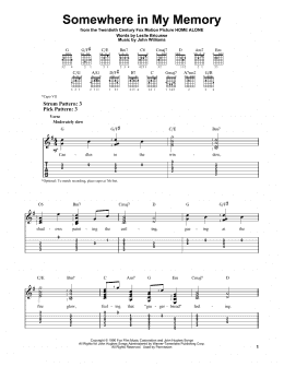 page one of Somewhere In My Memory (Easy Guitar Tab)
