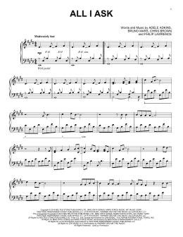 page one of All I Ask (Piano Solo)