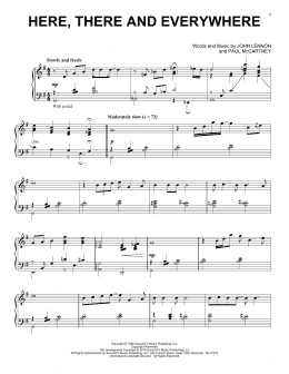 page one of Here, There And Everywhere [Jazz version] (Piano Solo)