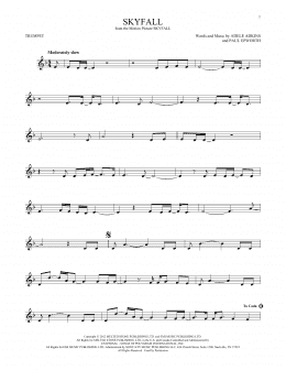 page one of Skyfall (Trumpet Solo)