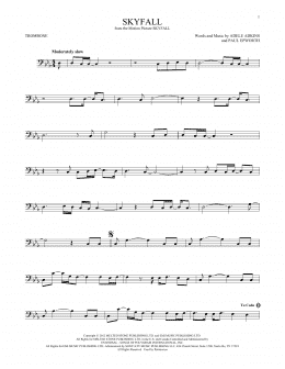 page one of Skyfall (Trombone Solo)