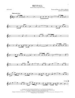 page one of Skyfall (Alto Sax Solo)