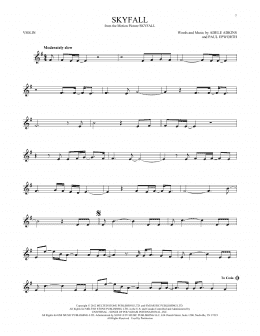 page one of Skyfall (Violin Solo)