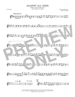 page one of Against All Odds (Take A Look At Me Now) (Alto Sax Solo)