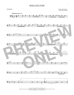 page one of Hallelujah (Trombone Solo)