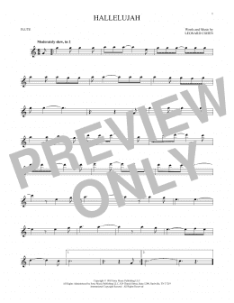 page one of Hallelujah (Flute Solo)