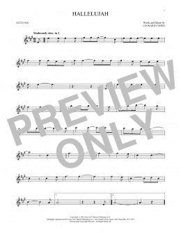 page one of Hallelujah (Alto Sax Solo)