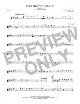 page one of Everybody's Talkin' (Echoes) (Viola Solo)