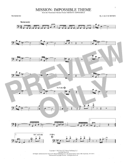 page one of Mission: Impossible Theme (Trombone Solo)